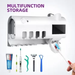 Importadora Impoventas ofrece Dispensador y organizador dental eliminador de bacterias con su sistema UV,Estamos ubicados en Santiago de Chile en el barrio Meiggs